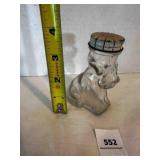 Glass Lidded Dog Candy Container, lid 'ML' on top