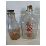 2 gold Spot Milk Bottles, 1 gallon, 1 quart Enid