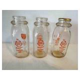 3 Gold Spot half pint milk bottle-Cottage Cheese