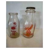 Meadow Gold 1/3 qt Milk Bottle, Gold Spot pint