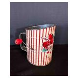 Vintage Flour Sifter Red Stripes 29ï¿½ Original