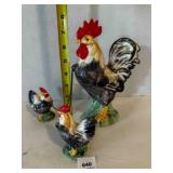 Rooster & Hens on Chains ceramic Japan