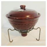 Marcrest Casserole w/lid & warmer on Stand 8'