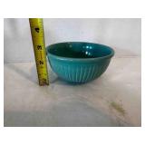 5' Turquoise Vertical Ribbed Bowl Smallest Crock