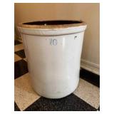 Number 10 Crock brown on inside, 17' tall 15ï¿½'