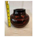 Highly Glazed Navajo Native American Pot Signed