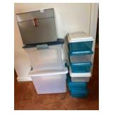 8 Plastic lidded Containers, Shoe and File size
