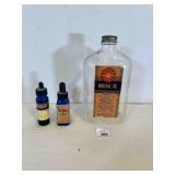 Vintage Blue Glass Yount Drug Store Med. bottles