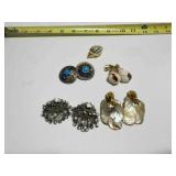 Shell & Abalone Earrings & Scarf Clip