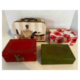 4-Vintage Jewelry Box, Wood box, Glass Box, Card