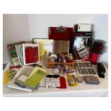 Calculator, Cards, Stationary, Ribbon, tape