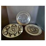 3 Glass Cookie Serving Platters, largest is 13ï¿½'