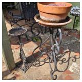 Metal Plant Stands, Terra Cotta Pot & tray, Glass
