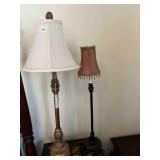 2 Tall bedside Lamps-tallest is 34'