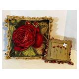 Needle Point Pillow-15', Smaller pillow is Fabric