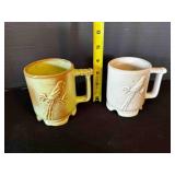2 Frankoma Oklahoma Scissor tailed Flycatcher Mugs