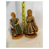 2 Chalkware Victorian Ladies mark-New Art Wares