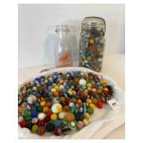 Vintage Marbles, some Glow, Gold Spot pint milk