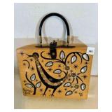 Vintage Enid Collins Wood Box Bag Purse-Signed