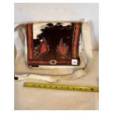 Leather Cow Hide over shoulder hand bag purse