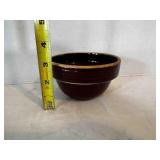 5' Dark Brown Ribbed Bowl USA Smallest Crock Pot
