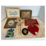 Wall Dï¿½cor-Wood Heart, Angel, landscape framed