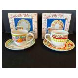 2 Mary Engelbreit Cup & Saucer-Life Has no