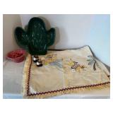 Cactus & Bloom Chip & Dip, Embroidered Fringed
