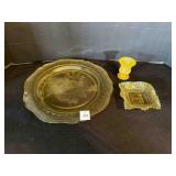 Yellow Depression Glass, Madrid Dinner plate 11',