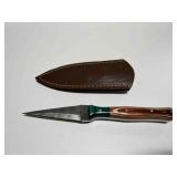 Full tang Dagger knife w/ green and yellow handle