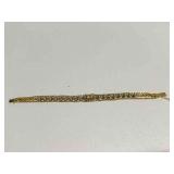 14K two-toned gold dual diamond rope link bracelet