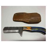 Bull cutter Knife w/ multi color wooden handle