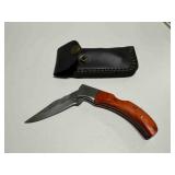 Handcrafted Folding pocket knife w/ orange handle