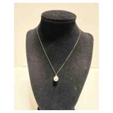14K white gold freshwater pearl necklace