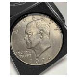 1974-D Liberty silver dollar