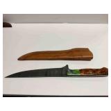 Fillet Knife with green and brown handle