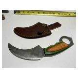 Handmade Karambit Knife w/mulit color wood handle