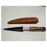 Full tang black Dagger knife w/tan, black handle