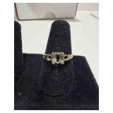 CB 14K-18K 4 prong ring, missing dimonds