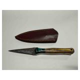 Full tang Dagger knife w/ green and yellow handle