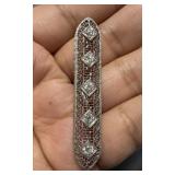 14K white gold Diamond? filigree art pendant