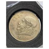 1$ peso 1972 mexican coin
