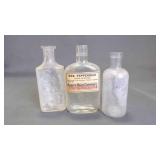 (3) Antique Apothecary Clear Glass Bottles