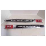 (2) 1959 Chevy Apache 32 Fender Emblem Spears