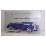 1990s Metal Match Packard $990 to $1115 Store Sign