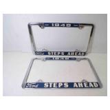 Pair 1949 Ford STEPS AHEAD Chromed License Plate