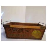 1930s Wooden Banana Crate with Advertising Metal