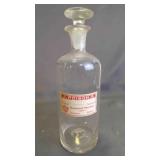 Antique Glass Pharmaceutical Medicine Bottle w/Lid