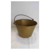 Antique Spun Brass Kettle/Cauldron Pot