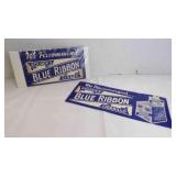 1990s Golden Blue Ribbon Cigar Store Window Sign